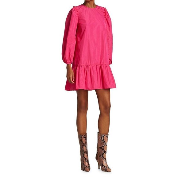 NWT Cinq à Sept pink puff-sleeve ruffle accent mini dress, S - Picture 7 of 11
